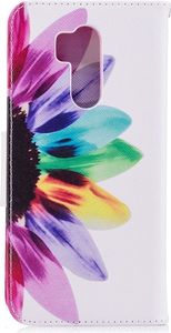 Etui portfel leather LG G7 kolorowane płatki 2