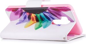 Etui portfel leather LG G7 kolorowane płatki 3