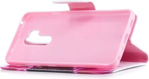 Etui portfel leather LG G7 kolorowane płatki 4