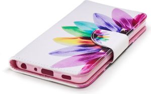 Etui portfel leather LG G7 kolorowane płatki 5