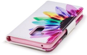 Etui portfel leather LG G7 kolorowane płatki 6