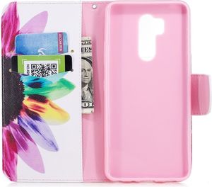 Etui portfel leather LG G7 kolorowane płatki 7