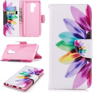 Etui portfel leather LG G7 kolorowane płatki 8