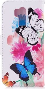 Etui portfel leather LG G7 motyle i kwiaty 2