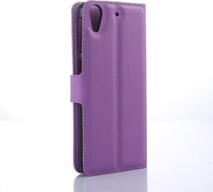 Etui stand litchi HTC Desire 650 fioletowe 4