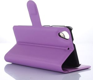 Etui stand litchi HTC Desire 650 fioletowe 5