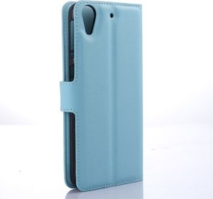 Etui Stand litchi HTC 650 niebieskie 4