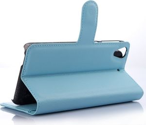 Etui Stand litchi HTC 650 niebieskie 5