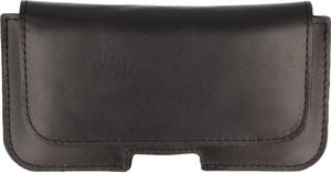 Kabura skórzana gładka IPHONE 6+/HUAWEI MATE 7 czarna 2