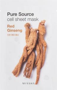 Missha Pure Source Cell Bawełniania maska na twarz Red Ginseng 21g 1