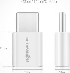 Adapter USB Blitzwolf Adapter USB-C do microUSB biały 2 sztuki (BW-A2) 8