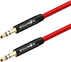 Kabel Blitzwolf Mini Jack M - Mini Jack M; 1m; kolor czerwony (BW-AC1) 1