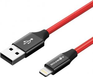 Kabel USB Blitzwolf USB-A - 1 m Czerwony (BW-MF9                         ) 2