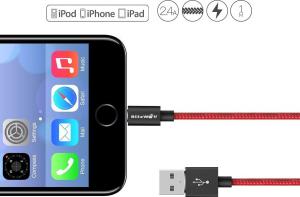 Kabel USB Blitzwolf BW-MF5 Lightning, USB 2.0, 1m, kolor czerwony 7