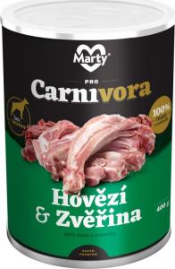MARTYPET Karma mokra dla psa Carnivora dziczyzna z wołowiną 400g 1
