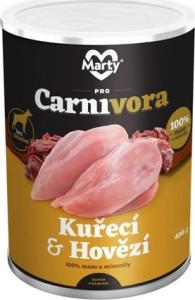 MARTYPET Karma mokra dla psa Carnivora kurczak z wołowiną 400g 1