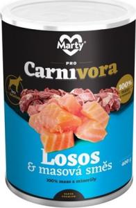 MARTYPET Karma mokra dla psa Carnivora łosoś i mix mięsny 400g 1