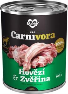 MARTYPET Karma mokra dla psa Carnivora dziczyzna z wołowiną 800g 1