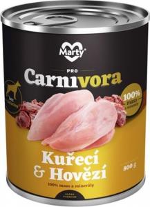 MARTYPET Karma mokra dla psa Carnivora kurczak z wołowiną 800g 1