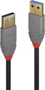 Kabel USB Lindy USB-A - USB-A 5 m Czarny (36754) 1
