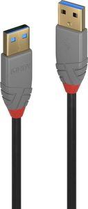 Kabel USB Lindy USB-A - USB-A 1 m Czarny (36751) 1