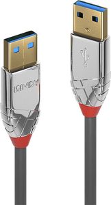 Kabel USB Lindy USB-A - USB-A 1 m Szary (36626) 1