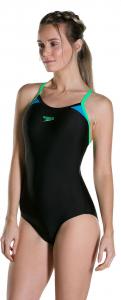 Speedo strój kąpielowy Splice Thinstrap Racerback black/green r.40 (8108379690) 1