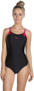Speedo strój kąpielowy Splice Thinstrap Racerback black/pink r. 42 (8108379690) 1