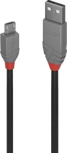 Kabel USB Lindy USB-A - microUSB 5 m Szary (36735) 1