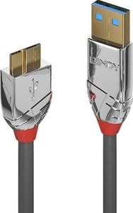 Kabel USB Lindy USB-A - micro-B 3 m Srebrny (36659) 1