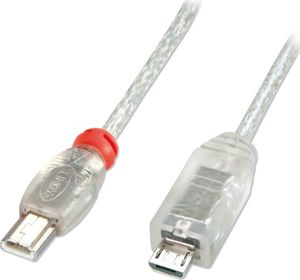 Kabel USB Lindy microUSB - miniUSB 0.5 m Przezroczysty (31805) 1
