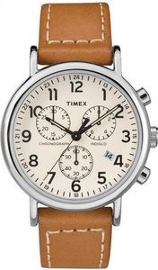 Zegarek Timex Męski TW2R42700 Weekender Chrono Indiglo brązowy 1