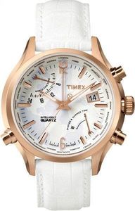 Zegarek Timex Damski TW2P87800 IQ Traveller World Time biały 1