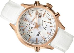 Zegarek Timex Damski TW2P87800 IQ Traveller World Time biały 4