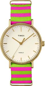 Zegarek Timex Damski TW2P91800 Weekender Fairfield 37 zielono-różowy 1