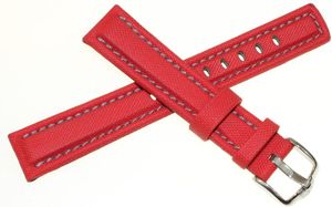 Hirsch Skórzano-materiałowy WR 100M pasek do zegarka 18 mm HIRSCH 03395020-2-18 3