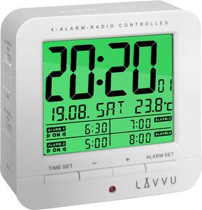Lavvu Budzik LAVVU LAR0010 Termometr Sensor Light 4 alarmy DCF77 1