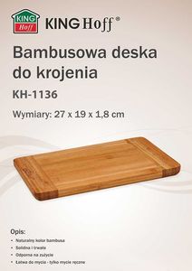 Deska do krojenia KingHoff bambusowa 27x19cm 2