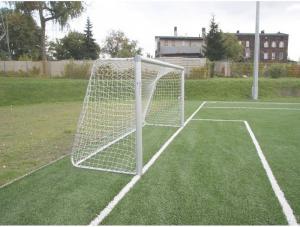 Polsport Bramka aluminiowa przenośna do piłki nożnej 3x2 srebrna (9441) 1