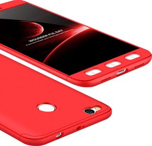 Hurtel Etui Xiaomi Redmi 4X 360 Protection pokrowiec na przód + tył czerwony 1