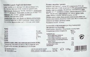 Travellunch Żywność liofilizowana Travellunch PUREE ZIEMNIACZANE z szynką, porem, cebulką prażoną, warzywami i ziołami 125 g 1-osobowa 50157 2