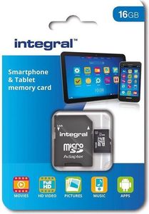 Karta Integral MicroSDHC 16 GB Class 10 UHS-I/U1  (34720-uniw) 2