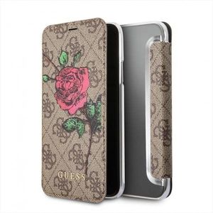 Guess Guess GUFLBKPX4GROB iPhone X/XS brown /brązowy book 4G Flower Desire 1