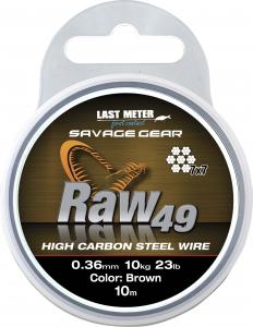 Savage Gear Raw49 0.54mm 23kg 50lb Uncoated Brown 10m (54894) 1