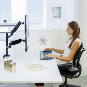 Fellowes Uchwyt biurkowy na 2 monitory 17" - 32" Platinum (8043401) 6