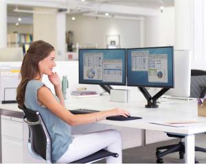 Fellowes Uchwyt biurkowy na 2 monitory do 32" Platinum (8042501) 4