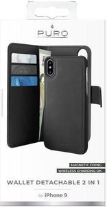 Puro PURO Wallet Detachable - Etui 2w1 iPhone XR (czarny) 7