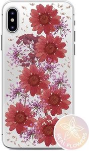 Puro PURO Glam Hippie Chic Cover - Etui iPhone Xs Max (prawdziwe płatki kwiatów czerwone) 1