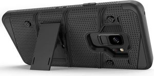 Zizo Pancerne etui Samsung Galaxy S9 ze szkłem 9H na ekran + podstawka & uchwyt do paska (Black/Black) 4