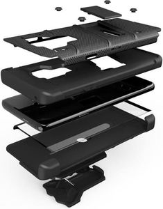 Zizo Pancerne etui Samsung Galaxy S9 ze szkłem 9H na ekran + podstawka & uchwyt do paska (Black/Black) 6